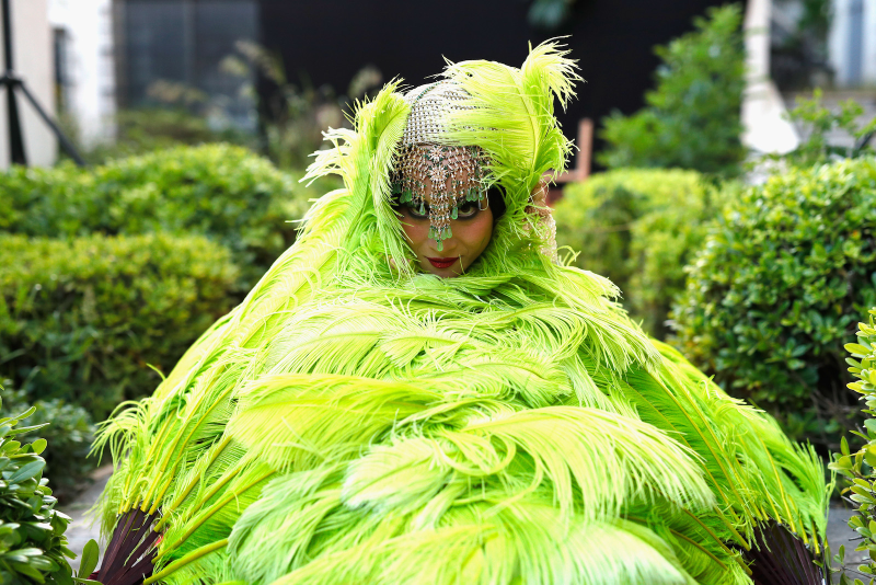 Illustration for article titled Please Caption This Image of a Woman Hiding in Shrubbery